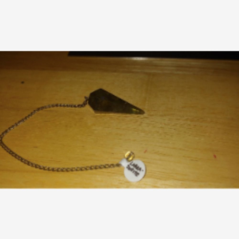 Labradorite Pendulum with Chain, Faceted Crystal